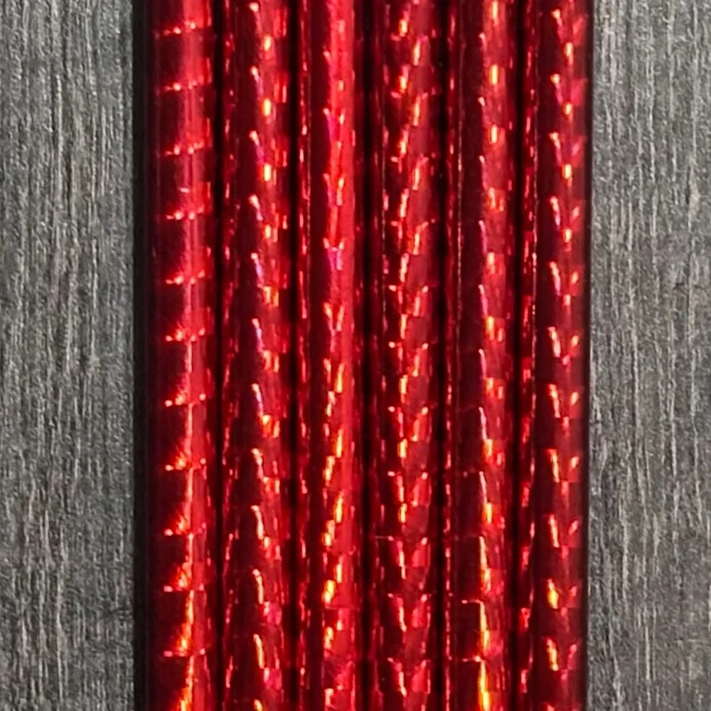 💞 New Set of 6 Red Holographic Pencils with Erasers